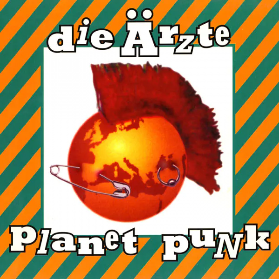 Planet Punk gepiercter Globus mit Irokesen